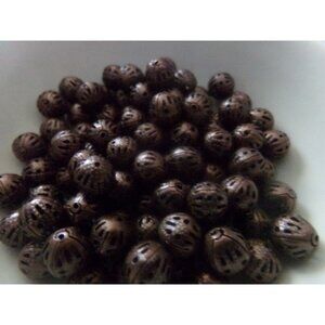 Red Copper Plated Filigree Spacer Beads 8mm